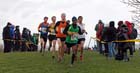 Yared Hagos (Wallsend) leads eventual winner Dan Garbutt (Durham City) during the senior mens North Eastern Cross Country, Champs., Temple Park, South Shields. Photo: David T. Hewitson/Sports for All Pics
